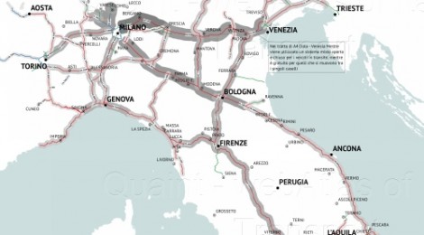 QUAINT's map of the month/1: Flussi Autostradali e Sistema di Pedaggiamento per Tratta – anno 2015