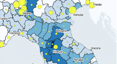 QUAINT’s map of the month/5: Modo di trasporto per l'accesso di turisti internazionali anno 2017